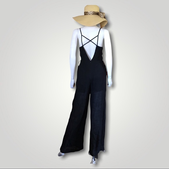 Line & Dot Black Jumpsuit - Picture 2 of 9